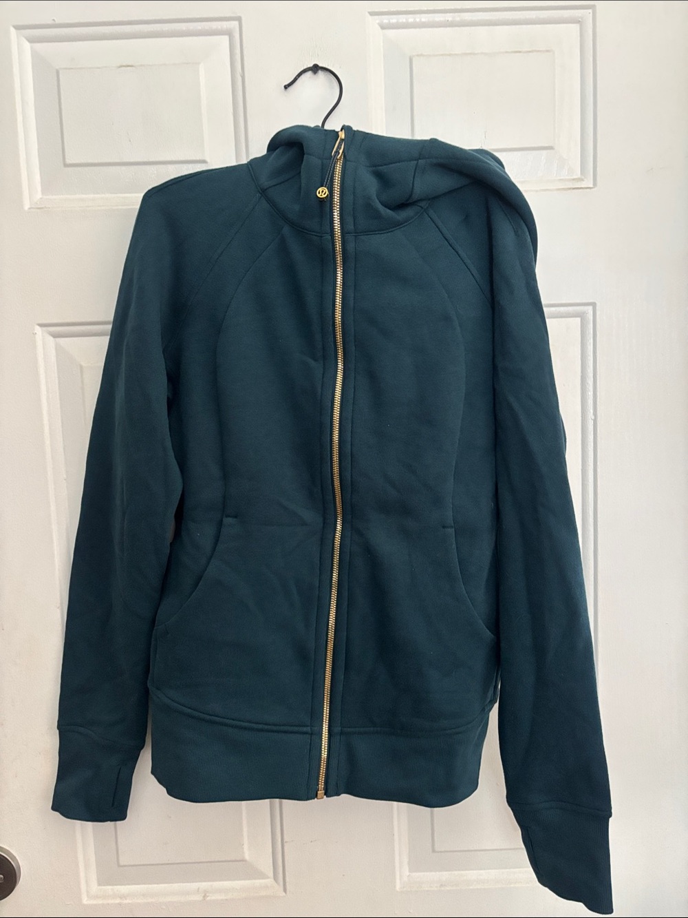 Lululemon Scuba Full-Zip Hoodie, Indochine Blue/Gold, Size 6